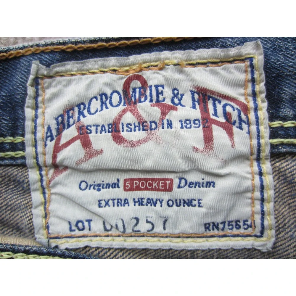 Vintage Abercrombie & Fitch Cut Off Jean Shorts Mens Blue Denim Lot D0257 34